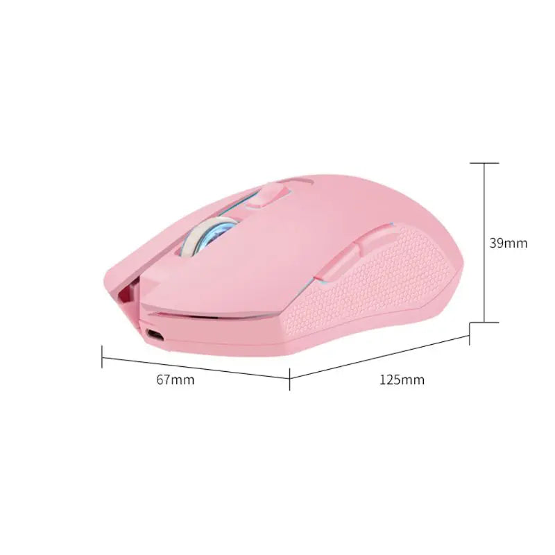 Pink Silent LED Optical Game Mice 1600DPI 2.4G USB Wireless Mouse for