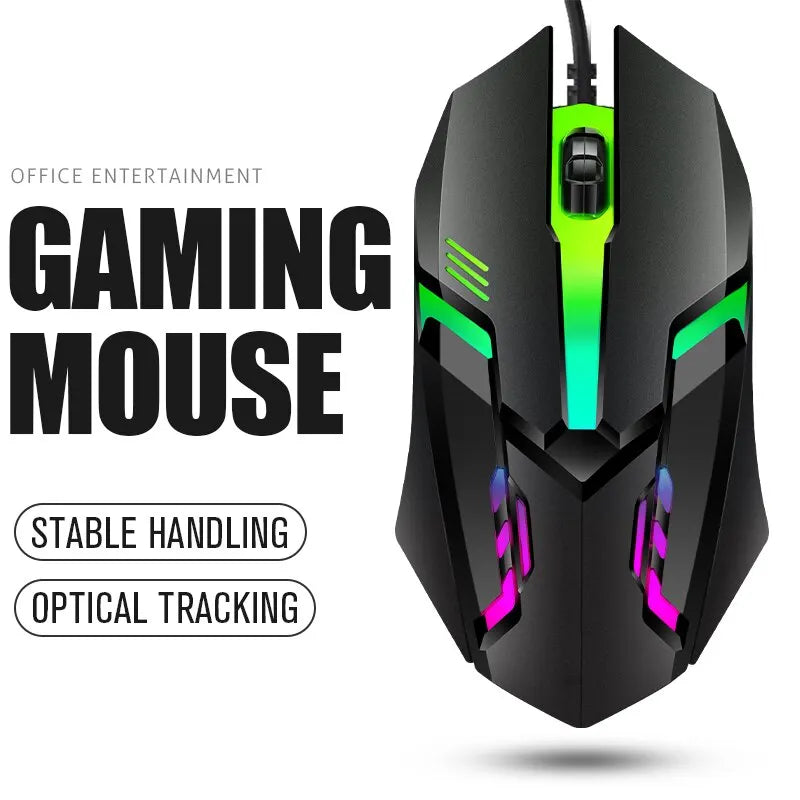 1 PC ITLY M01 Sports LED Luminous Backlit USB Wired Gaming Mouse for