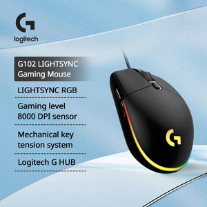 Logitech G102 Mouse Original Ergonomic Mouse Optical 8000DPI 16.8M