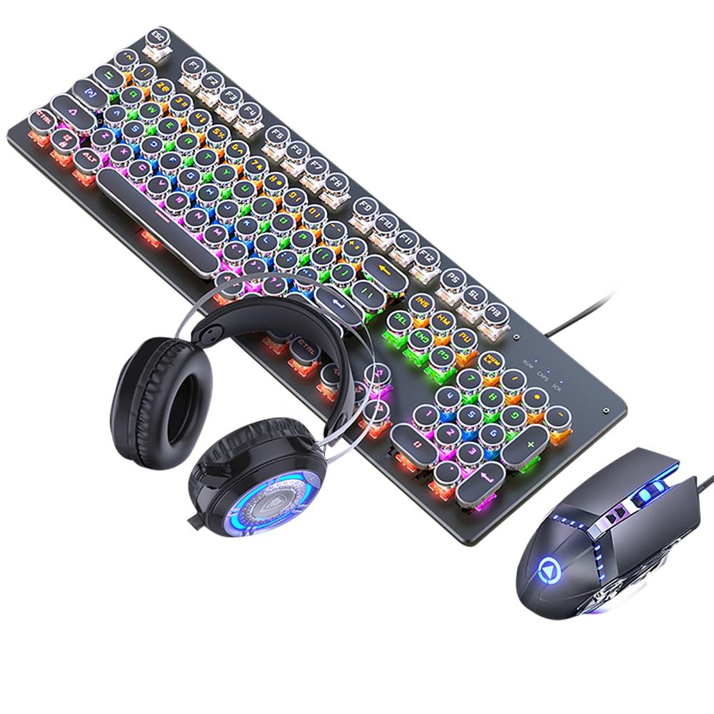 Retro Gaming Keyboard Mouse and Headset