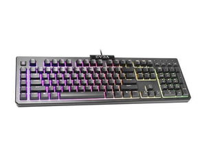 Keyboard, RGB Backlit LED, 5 Programmable Macro Keys, Dedicated Media Keys, Water Resistant